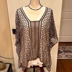 XCVI Brown Crochet Top